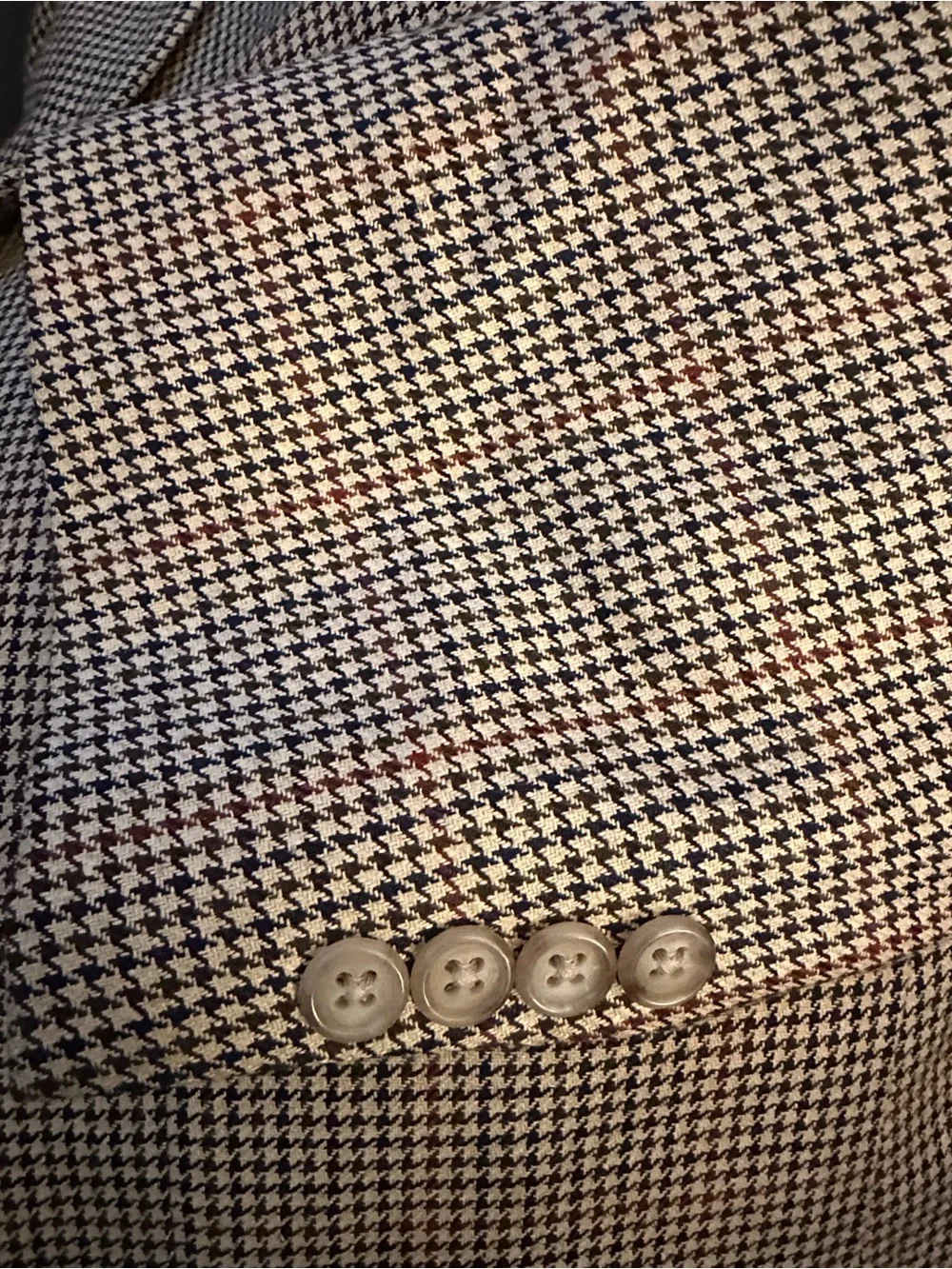 Brooks Brothers Houndstooth Brown Gray Tan Men's Sports Blazer Coat Size 48 L